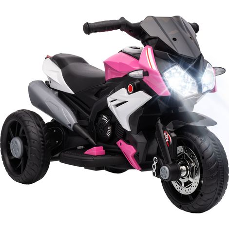 HOMCOM Kids 6V Electric Ride On Motorbike Vehicle w/ Lights Music for 3-5 Years Pink