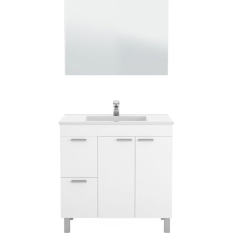 Mueble Aktiva 2 puertas 2 cajones 1 espejo ancho 80 (1/3)
