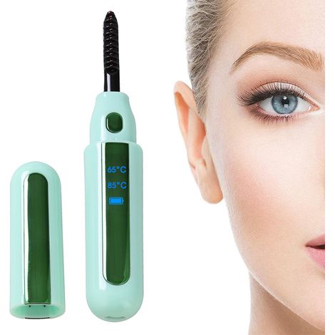 Curler À Cils Chauffant - 65 °C / 85 °C Réglable - Affichage LCD - Rechargeable USB - ABS - Noir Blanc Vert - 1 Pièce (1/5)