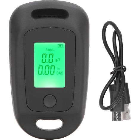 Tragbares, wiederaufladbares USB-Alkoholtestgerät – Hochpräziser Alkoholdetektor mit schwarzem LCD-Bildschirm (1/5)