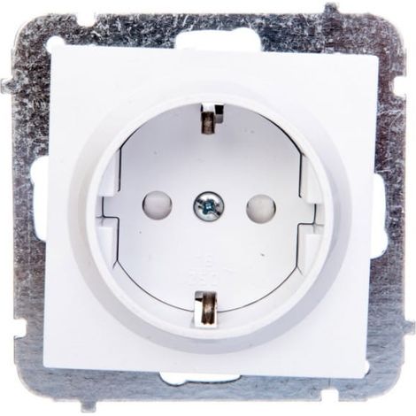Enchufe Schuko individual Sentia 16A con obturadores, color blanco 1437-10