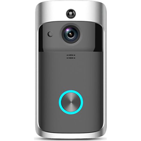 Caméra Sonnette Vidéo Sans Fil WiFi avec Vision Nocturne Détection de Mouvement PIR Angle Large 130° Batterie pour (1/5)
