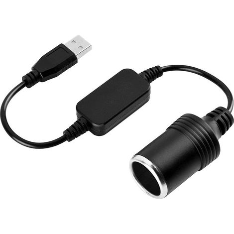 USB A Male to 12V Female Cigarette Lighter Socket Converter for Car DVR Recorder, 35cm (1/5)