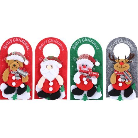 GARRYFIZH Set mit 4 Weihnachtstürdekorationen in Form von Comicfiguren, ideal zum Dekorieren von Hotel- und Schaufenstern. (1/5)