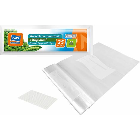 Sacs de congélation avec clip 2 l, 25 pièces