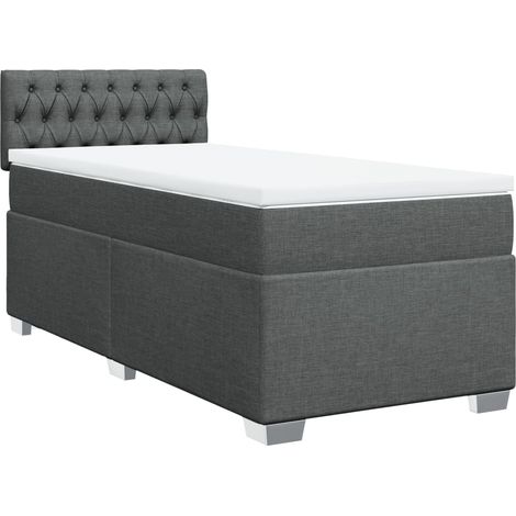 Maison Exclusive - Cama box spring con colchón tela gris oscuro 1 (1/5)