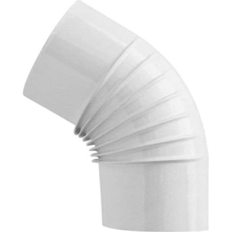 Tubo gomito 45° in acciaio smaltato bianco per stufe a legna - Ø10x18 cm (1/4)
