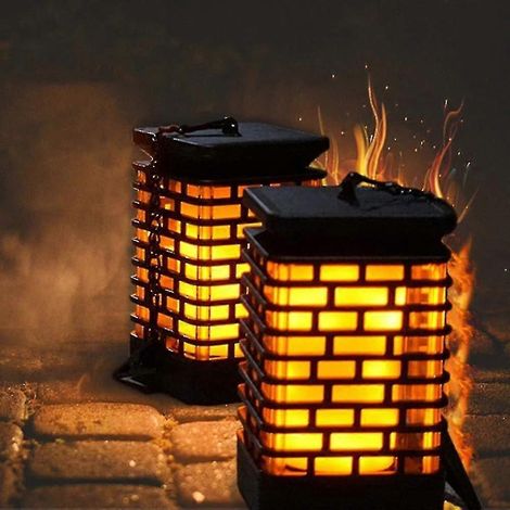 Lanterne solaire suspendue d'extérieur (1 pièce), 99 LED avec effet flamme vacillante, lampe de jardin (1/5)