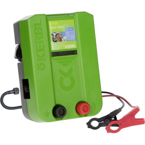 Kerbl Weidezaungerät Titan Duo 3000 für kurze Zaunanlagen, 12 / 230 Volt