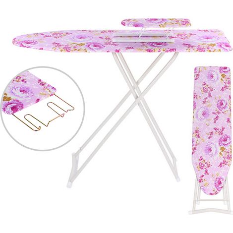 Klappbares Bügelbrett, Mini-Bügelbrett, rutschfest und langlebig, 92×78×30 cm, Pink
