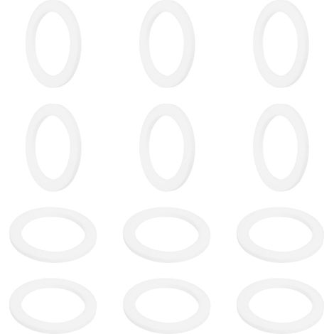 Rondelle PTFE 12Pcs 38mm OD 28mm ID 2mm Épais Rondelles Plates Joint d'Étanchéité Annulaire pour Robinet, Tuyau, Boulon, Machinerie, Blanc (1/5)