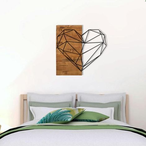 Décoration murale chambre – cœur métal et bois (1/5)