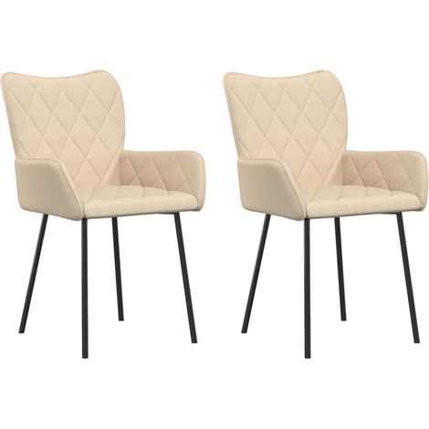 Sedie da Pranzo 2 pz Crema in Tessuto vidaXL 704034 (1/5)
