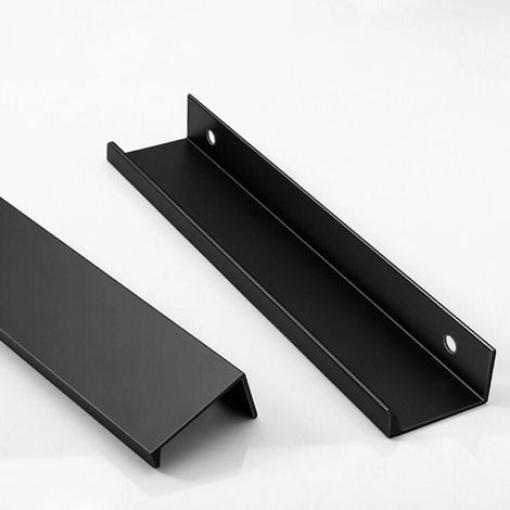 Poignée invisible - étagère murale - étagère murale noire - Poignée minimaliste moderne noire sans perçage pour armoires et placards (1/4)