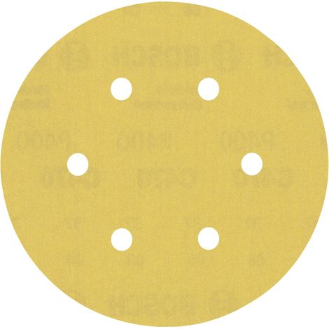 5 Disques abrasifs BOSCH pour ponceuse excentrique C470 EXPERT Ø150mm (1/4)