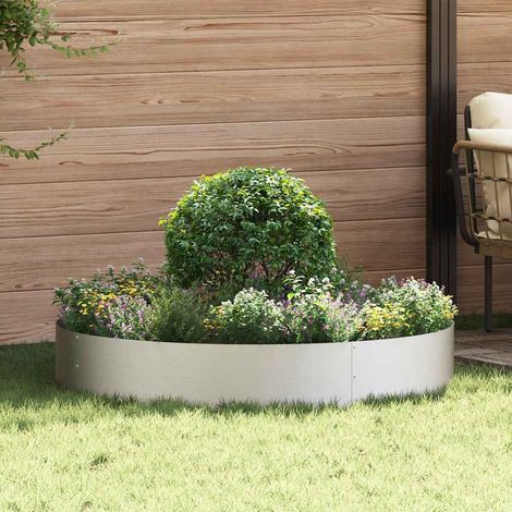 vidaXL Anillo para maceta 5 uds. Plateado 120 x 120 x 20 cm (1/5)