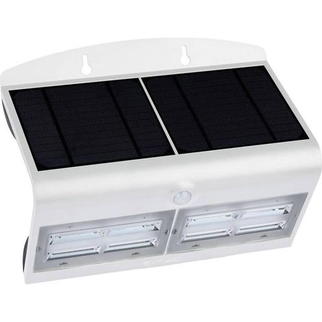 V-TAC VT-767-7-W Lámpara de Pared Solar Blanco Negro 7W