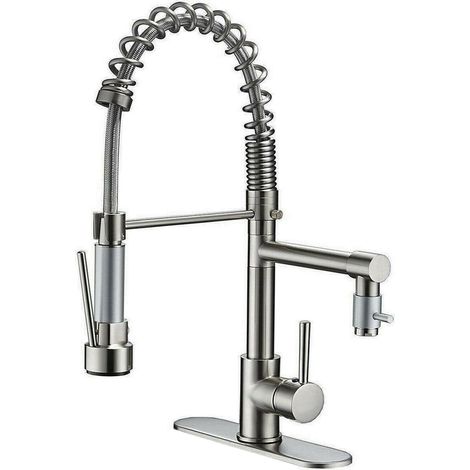 Zamery – Mitigeur de cuisine 360° avec douchette à ressort – Raccords en cuivre – Vanne céramique haute qualité – Buse haute pression pour jet puissant (1/5)