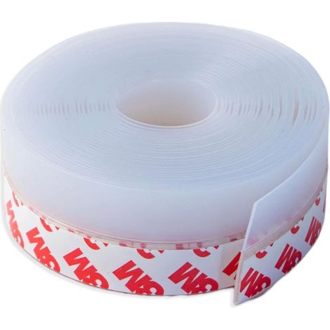 Bas de porte avec adhésif 3M Premium, longueur 5 mètres, porte blindée, bas de porte, isolation thermique portes et fenêtres, protection froide, protection sonore (transparent) (1/5)