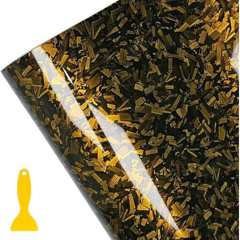 Selbstklebefolie Forged Carbon Gold 150x30cm, robust & wasserdicht (1/4)