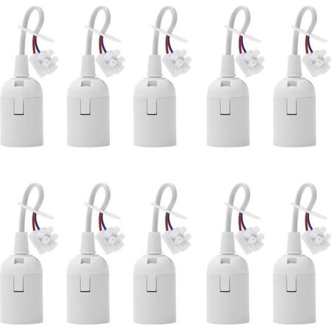 Packung mit 10 E27-Lampenfassungen mit 4A 250V-Kabel für Glüh- und LED-Lampen - Crezuo (1/4)