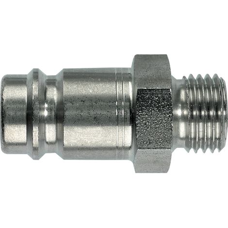Raccord rapide pneumatique Legris, Filetage Mâle vers Mâle G 1/4 Mâle 1/2pouces Européen, Profil rectus en Acier nickelé ( Prix pour 1 )
