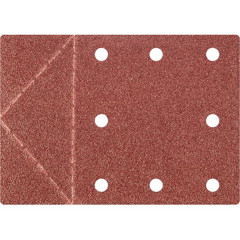 Carta vetrata 115 x 160 mm, con 8 fori, perforazione a strappo, velcro, P60, 3 pezzi.