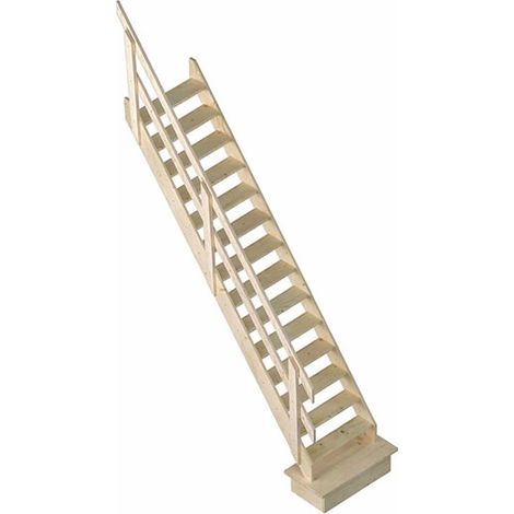 Scala per soppalco 13 gradini con base - Altezza suolo a suolo 3.00 m - COTTAGE-P-300-MCG