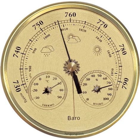 Baromètre Analogique 130mm avec Thermomètre et Hygromètre - Station Météo 3-en-1 (1/5)