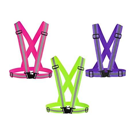 Gilet Réfléchissant - 360° Réfléchissant - Ajustable Taille Unique - Pour Course À Pied Vélo Randonnée Travaux Routiers - Lot De 3 (1/3)
