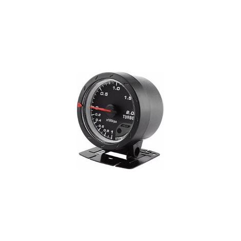 Convient aux manomètres de pression de turbocompresseur, manomètres de pression de turbocompresseur LED de 60 mm, amortisseurs universels automobiles de type traversant, plage de mesure 0-200 kPa. (1/2)