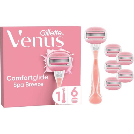 Gillette Venus Comfortglide Spa Breeze Systemklingen 6er + Handstück Damenrasierer
