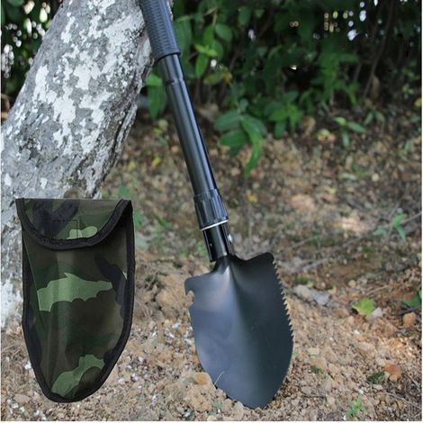 Pelle Multifonction, Pelle Pliante 10 Fonctions, Pelle Pliante Multifonctionnelle pour Couper Branches, Camping, Survie, Randonnée et Jardinage (Pelle Pliable) (1/5)