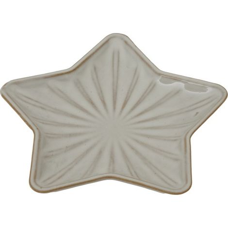 Medium Alora Star Dish Christmas Decoration - Ceramic - L12 x W13 x H1 cm - White