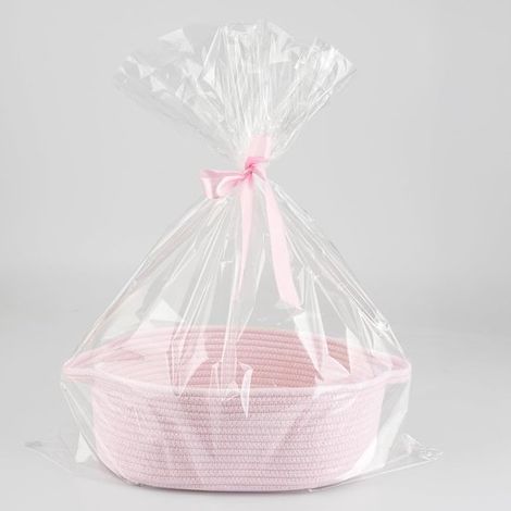 1 Panier, Coton, Tressé, Rose, 30x20x12cm, Rangement, Jouets, Bébé, Pâques (1/5)