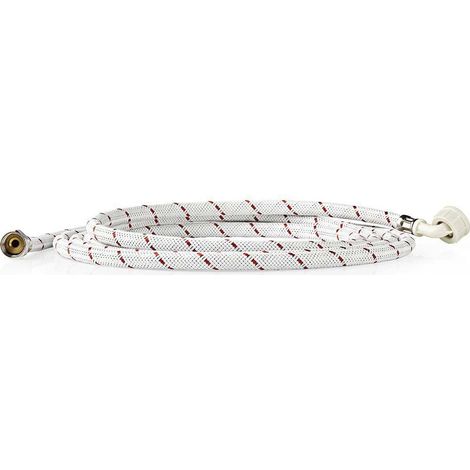 Nedis Nylon Zulaufschlauch / 1/2'' / 3/4'' / 10 Bar / 4.00 m / Anwendung: Schüssel / Waschmaschine / Nylon / Red / Weiss (1/3)