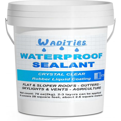 Agent Imperméable Invisible, imperméabilisant agressif Scellant isolant étanche, Adhésif Imperméable Transparent pour Réparer les Fuites, Membrane d'Étanchéité Bouchon d'eau 2 KG (1/5)