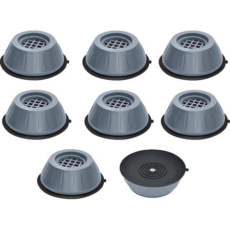 Pieds anti-vibrations pour lave-linge/sèche-linge, gris, lot de 8 (1/5)