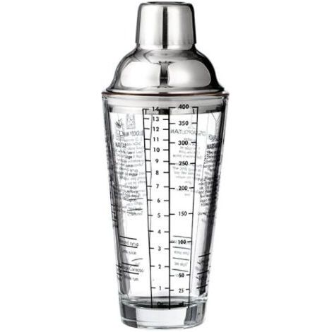 Edelstahlglas mit Skala, Barkeeper-Shaker-Glas, Milchteeglas, 450 ml (weiß), (1/3)