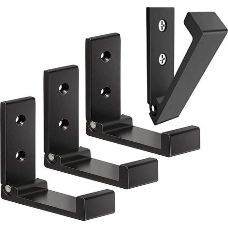 4er-Set klappbare Wandhaken – Unsichtbare Kleiderhaken, Wandhaken aus Aluminium, Wandhaken aus Aluminiumlegierung, 90°-Klappkleiderhaken – Schwarz (1/5)