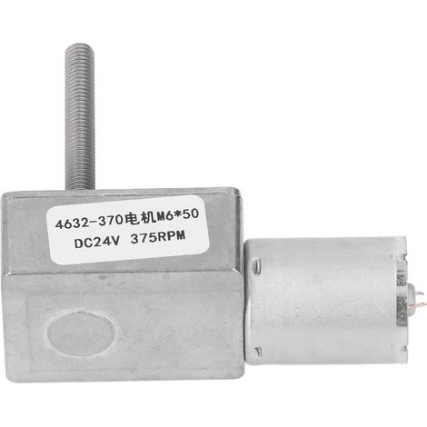 24V Gleichstrom-Schneckengetriebemotor mit 375 U/min, Getriebe mit Selbsthemmung, M6x50mm Gewindewelle, kompakter Getriebemotor (1/5)