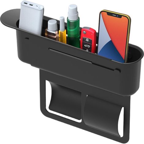 Organisateur de rangement pour espace entre les sièges de voiture, sac de rangement ajustable pour console centrale, organisateur de rangement intérieur multifonction en ABS pour berline, fourgonnette (1/5)