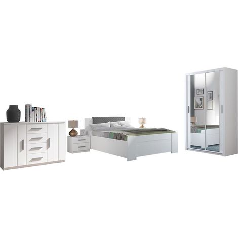 Conjunto de dormitorio Catromi 112, Blanco + Soft Pik 029