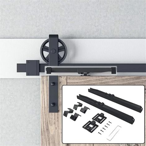 Lot de 2 mécanismes de Fermeture en Douceur for Amortisseur de Porte coulissante de Grange, kit de Rails Suspendus, Amortisseur de Tampon, sans Perforation (1/5)