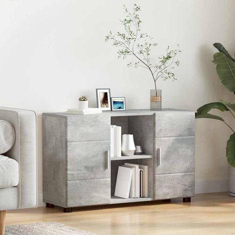 Aparador con estante FLORIN Gris Concreto 88,5 x 30,5 x 55,5 cm