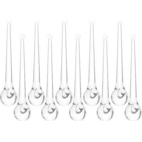 Lot de 10 Pendentifs Suspendus de Goutte d'eau, Cristaux Transparents 10 Cm, Décoration Mariage et Fête, Ornement Lustre Suspendu, Accessoire Décoratif Intérieur Élégant (1/5)