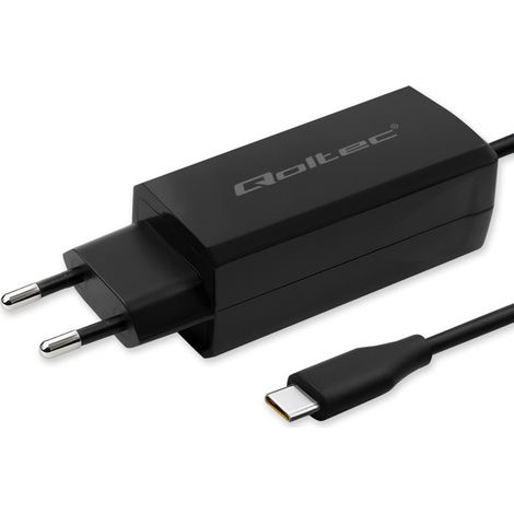 Qoltec 90W GaN Superschnelles Wandladegerät 5–20 V 3–4,5 A USB-C 3.1 Laptop Smartphone Tablet (1/5)