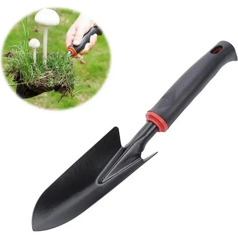 Pelle de jardin (étroite) - Outils de jardinage pour légumes - Pelle à main en acier, truelle et râteau à 5 dents pour planter, désherber, ameublir la terre, Di L2K1 (1/5)