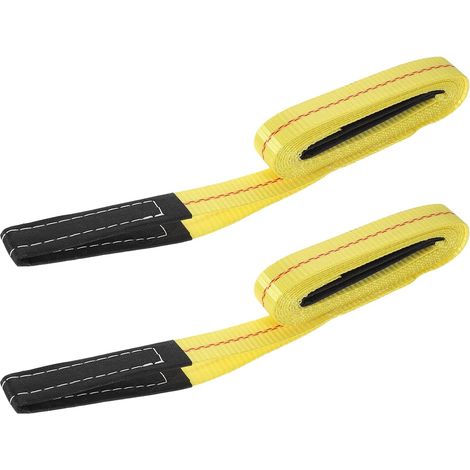 Élingues de levage plates robustes, 2 pièces, en polyester (1/5)
