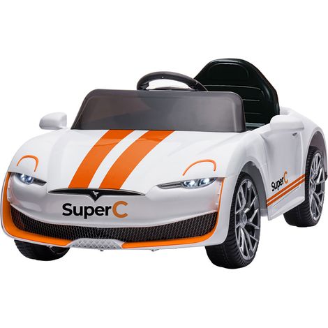 Macchina Elettrica per Bambini 12V Auto Super-C Bianca (1/4)
